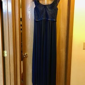 Bridesmaid Off the shoulder Lace and Mesh Dress